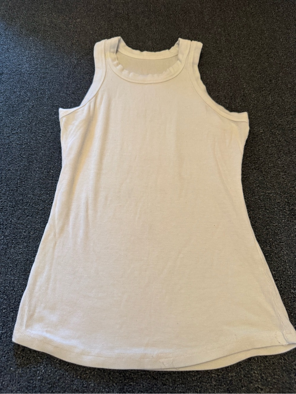 Bundle 2 Ribbed High Neck Tank Tops Blue White Racerback Basic Camis Size M - Picture 2 of 11